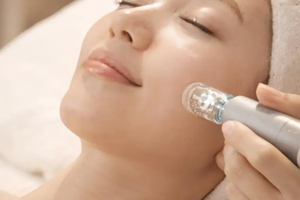 水飛梭療程後透亮保濕膚況示意圖